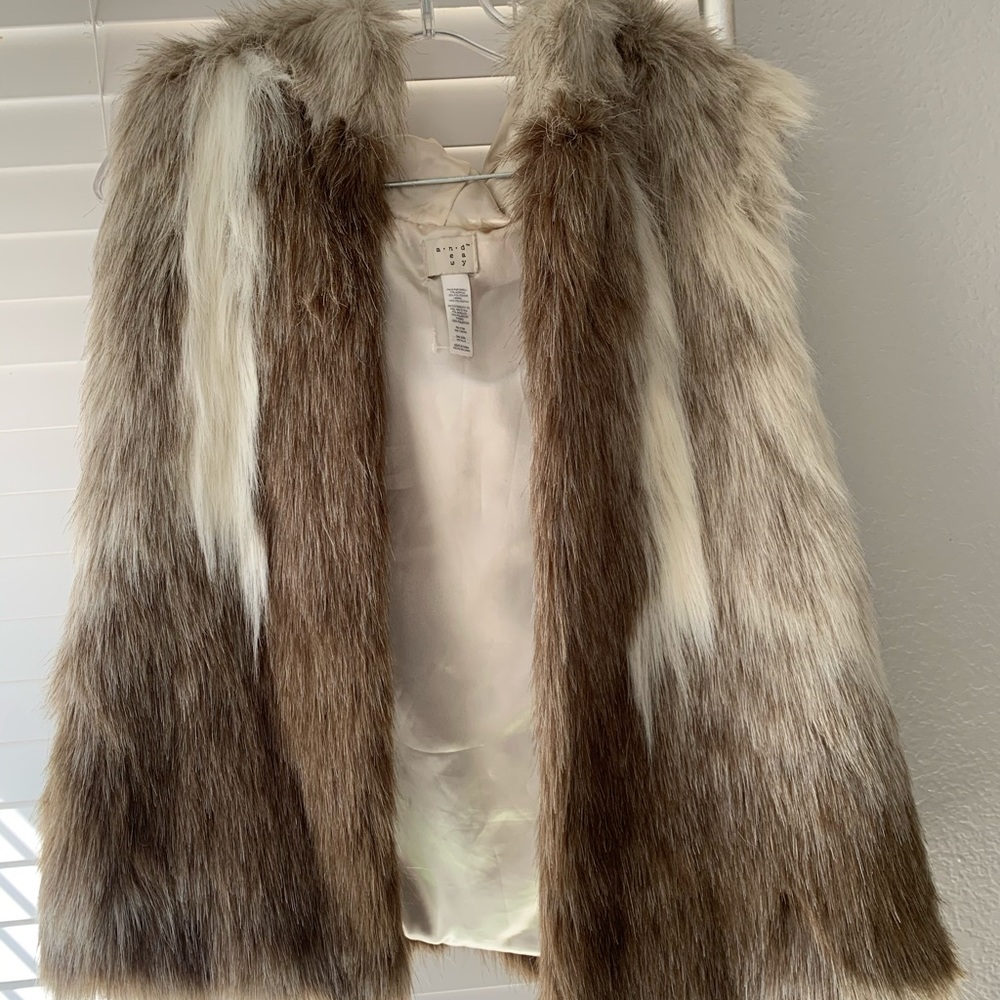 Faux Fur Vest w/ Hood